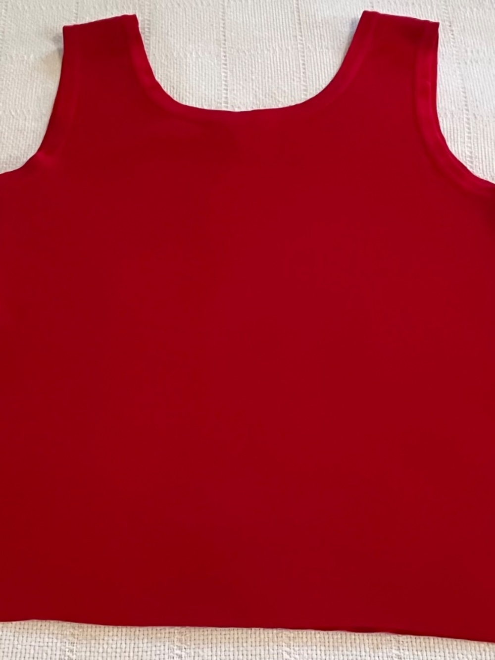 Misook Red Sleeveless Knit Tank Top XL Career Scoop Neck Shell - Picture 2 of 6